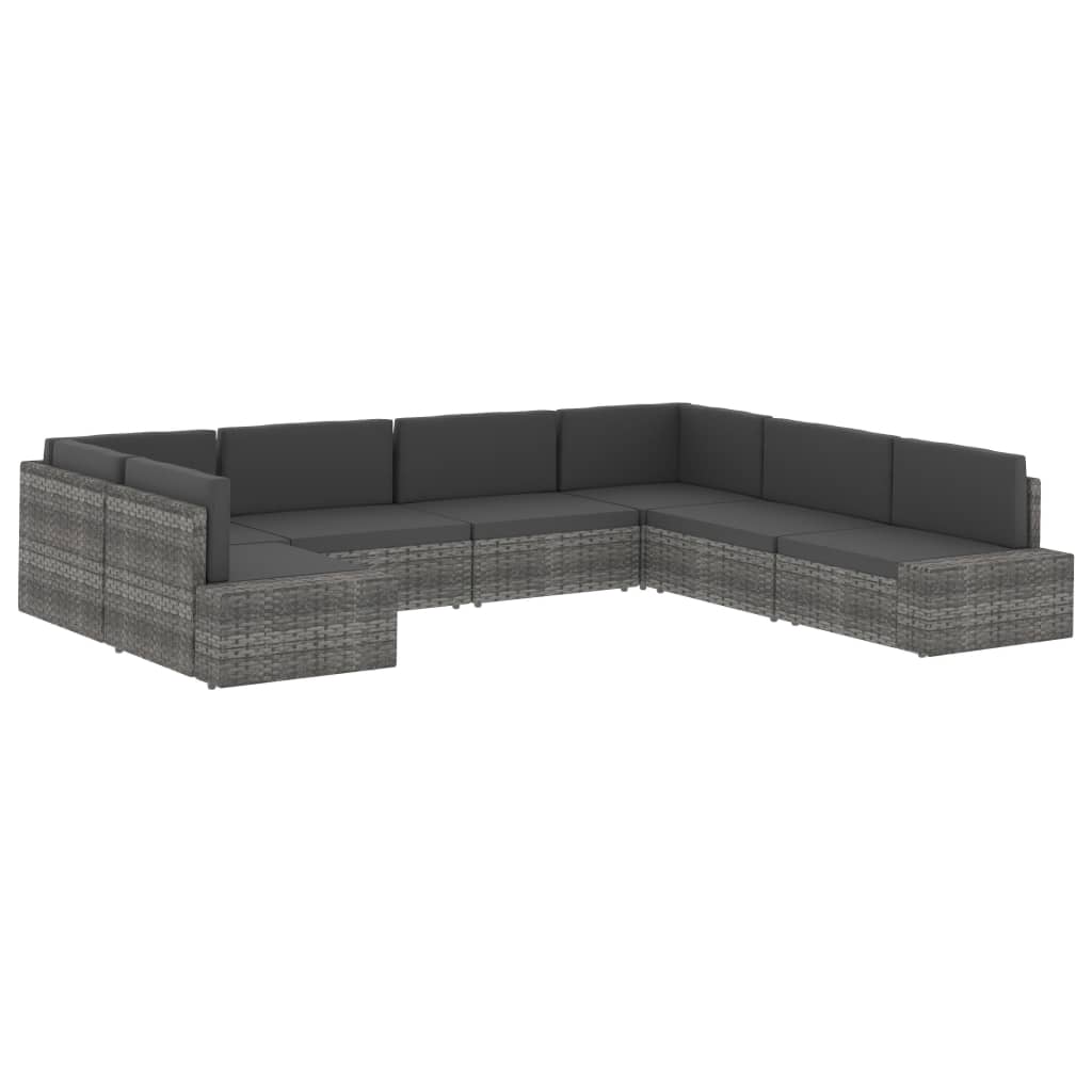 Modulinė kampinė sofa, juodos spalvos, poliratanas | Stepinfit