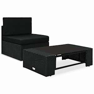 vidaXL 2-osaline aiam&ouml;&ouml;blikomplekt, pol&uuml;rotang, must