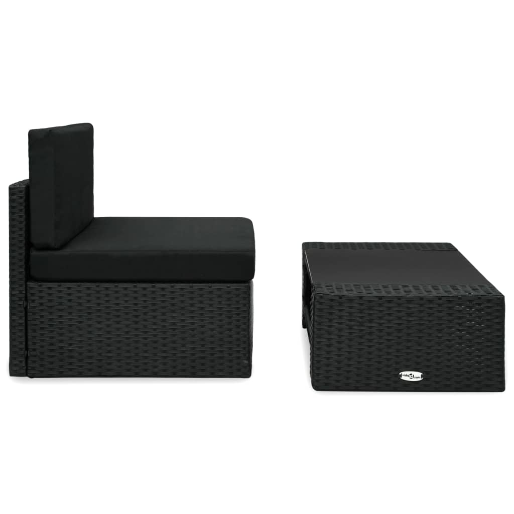 Thumbnail - vidaXL 2-tlg. Garten-Lounge-Set Poly Rattan Schwarz