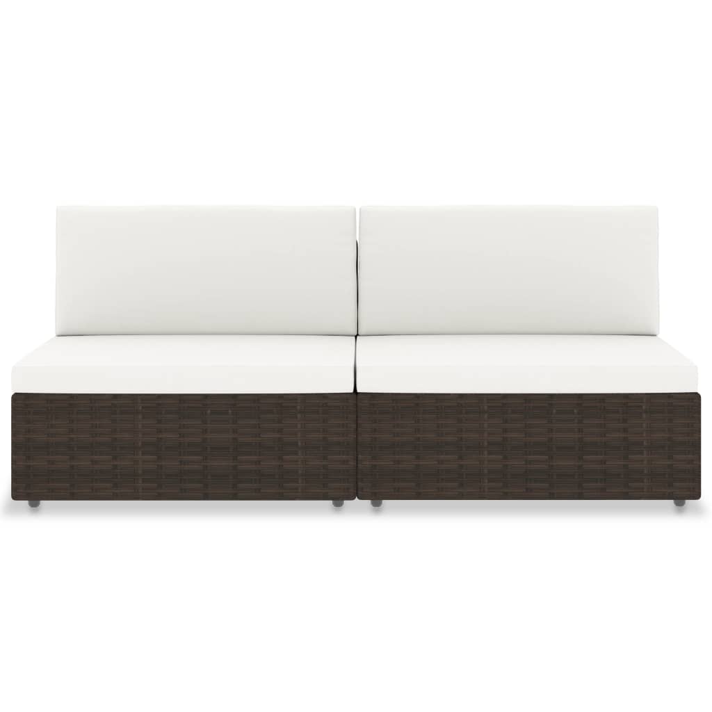 Thumbnail - vidaXL Modulares 2-Sitzer-Sofa Poly Rattan Braun