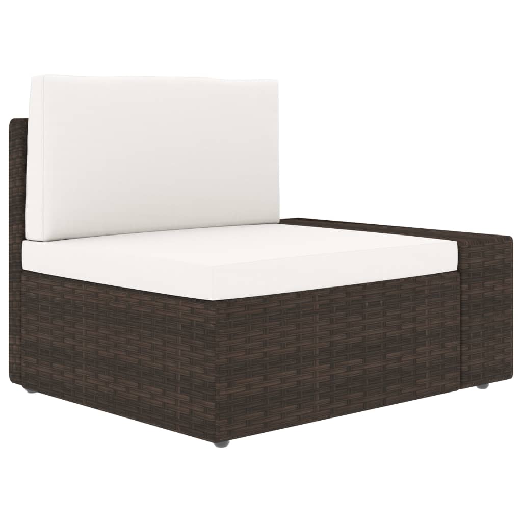 Thumbnail - vidaXL Modulares 3-Sitzer-Sofa Poly Rattan Braun