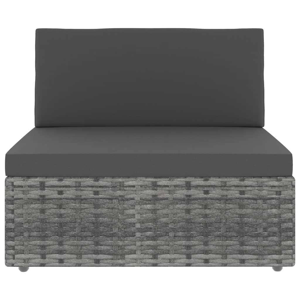 vidaXL Modularna srednja sofa od poliratana siva