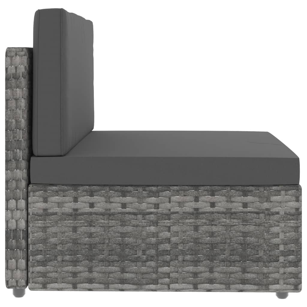 Thumbnail - vidaXL Modulares Mittelsofa Poly Rattan Grau