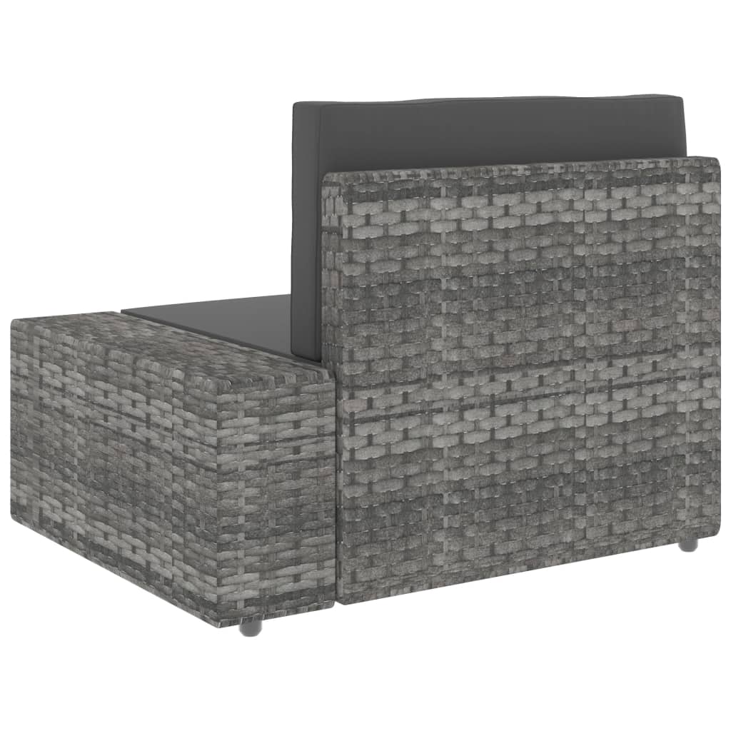 Modulares Sofa-Eckteil mit Armlehne (links) Poly Rattan Grau kaufen