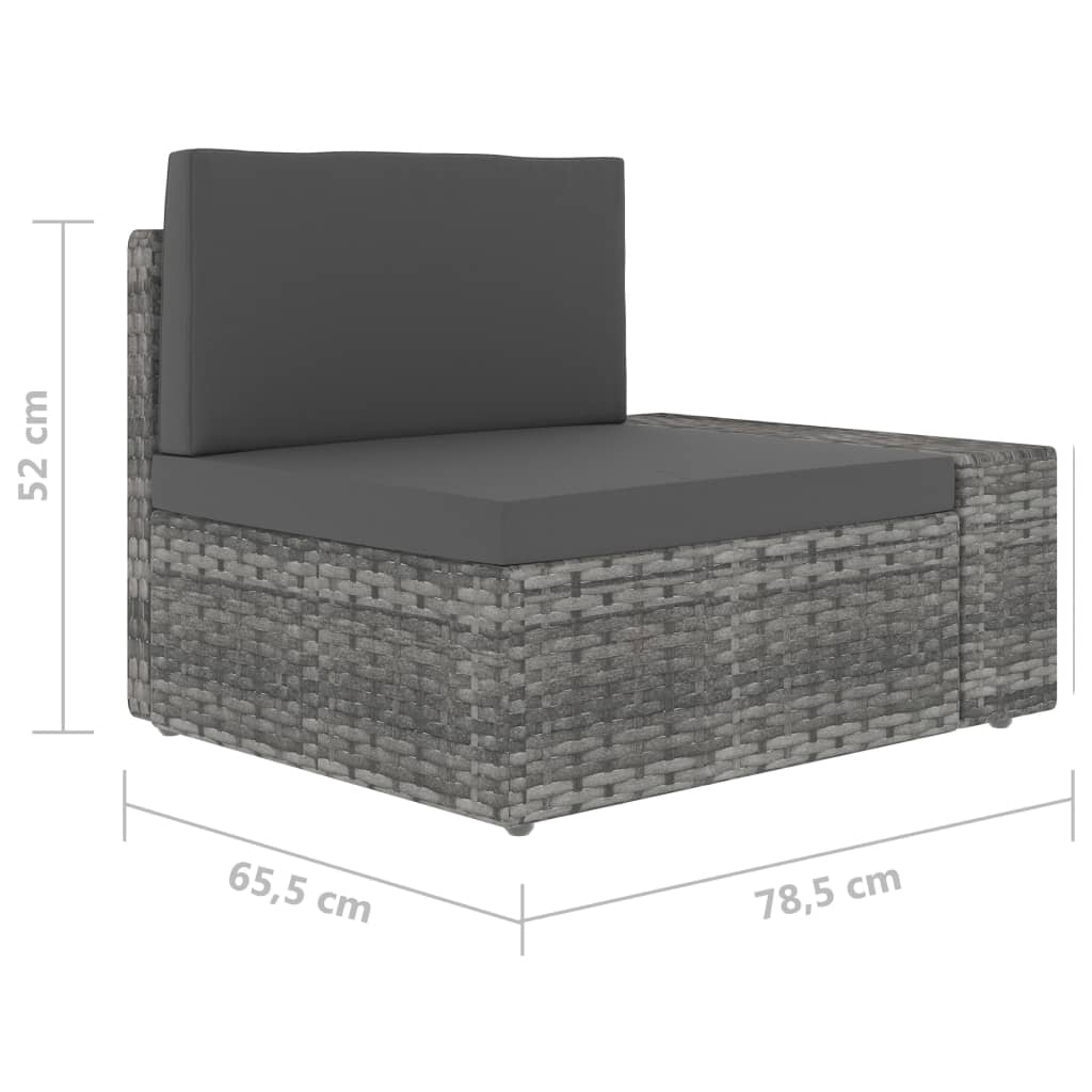 Modulares Sofa-Eckteil mit Armlehne (links) Poly Rattan Grau kaufen