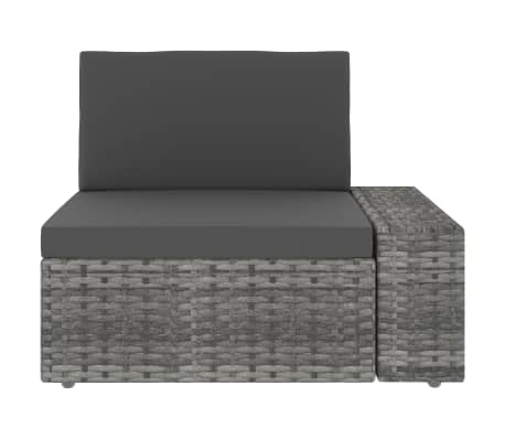 vidaXL コーナーソファセクション 左側アームレスト付き ポリラタン製 グレー