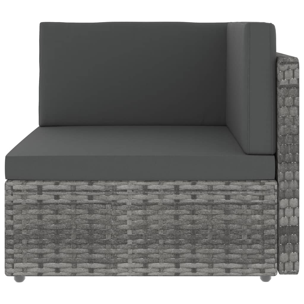 vidaXL hjørnedel til sofa polyrattan grå