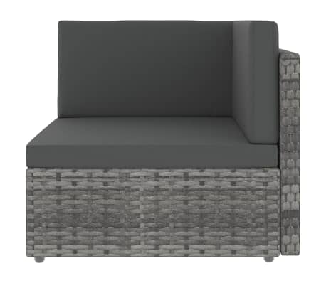 vidaXL Sectional Corner Sofa Poly Rattan Grey