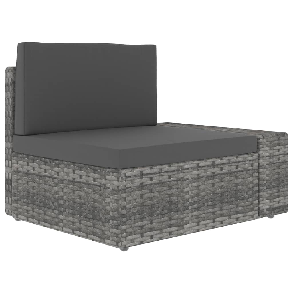 Thumbnail - vidaXL Modulares 3-Sitzer-Sofa Poly Rattan Grau