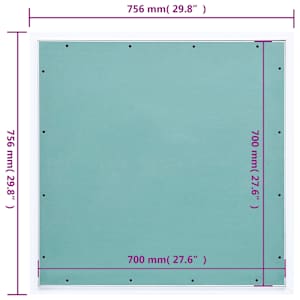 Přístupový panel s hliníkovým rámem a sádrokartonem 700x700 mm - obrázek 9