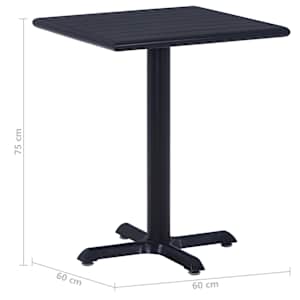 Zahradní stůl černý 60 x 60 x 75 cm - obrázek 6