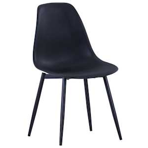 vidaXL Valgomojo kėdės, 2vnt., juodos spalvos, PP