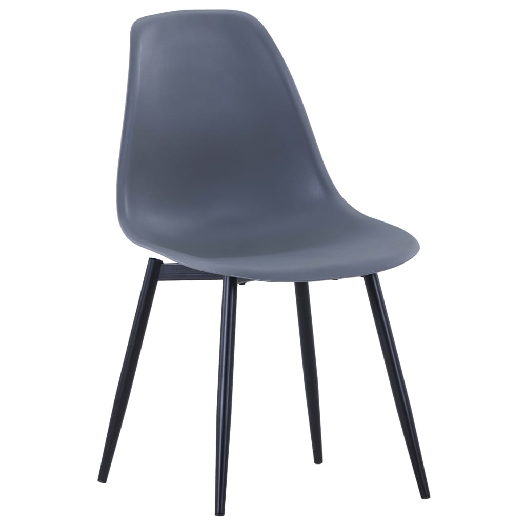 vidaXL Jídelní židle 4 ks šedé PP