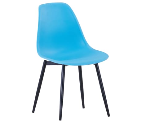 vidaXL virtuves krēsli, 6 gab., zils PP