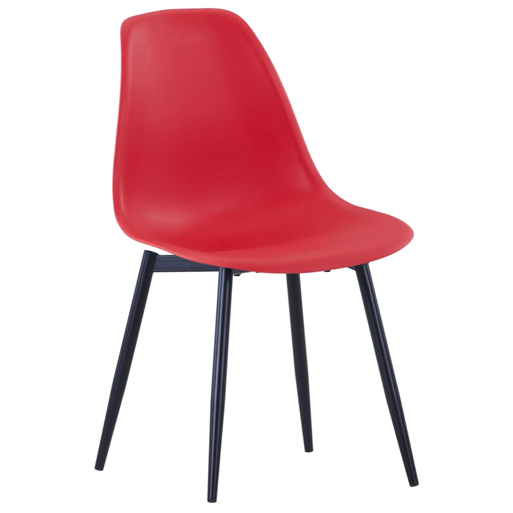 vidaXL Трапезни столове, 2 бр, червени, PP