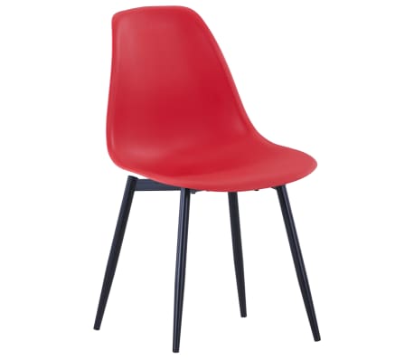 vidaXL Valgomojo kėdės, 2vnt., raudonos spalvos, PP