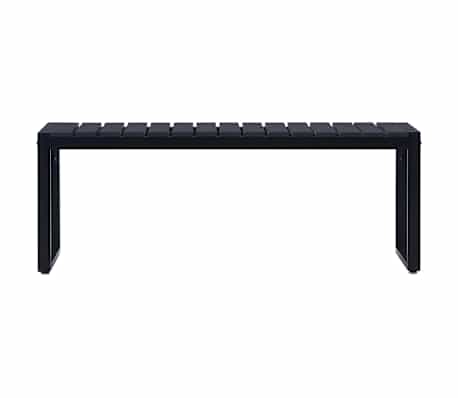 VidaXL Banc De Jardin 180 Cm – Banc Extérieur Patio Terrasse En Panneau PS Et Fer Noir – Style Moderne