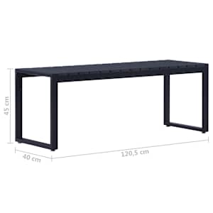 Zahradní lavice 120,5 cm PS deska černá - obrázek 5