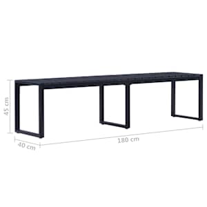 Zahradní lavice 180 cm PS deska černá - obrázek 5