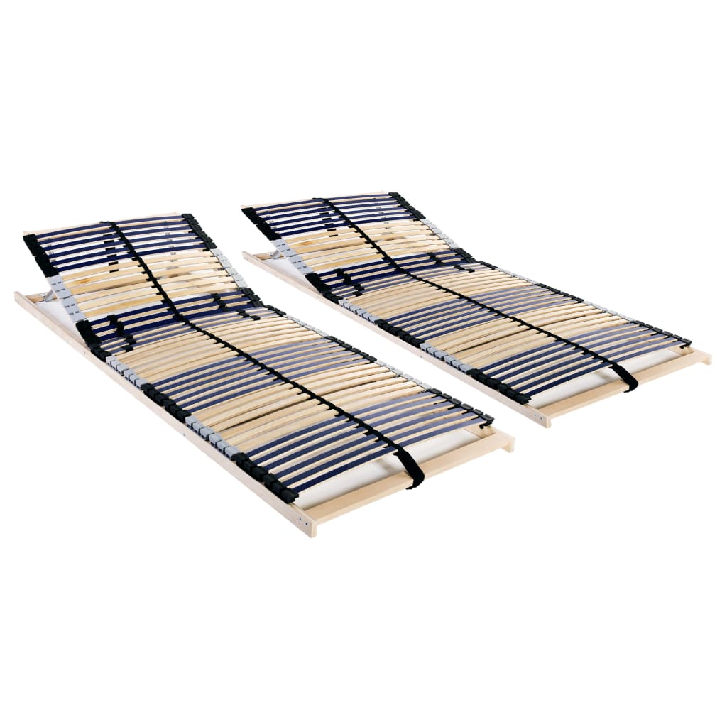 vidaXL Baze de pat cu șipci, 2 buc., 70 x 200 cm, cu 42 șipci, 7 zone de la vidaxl imagine noua