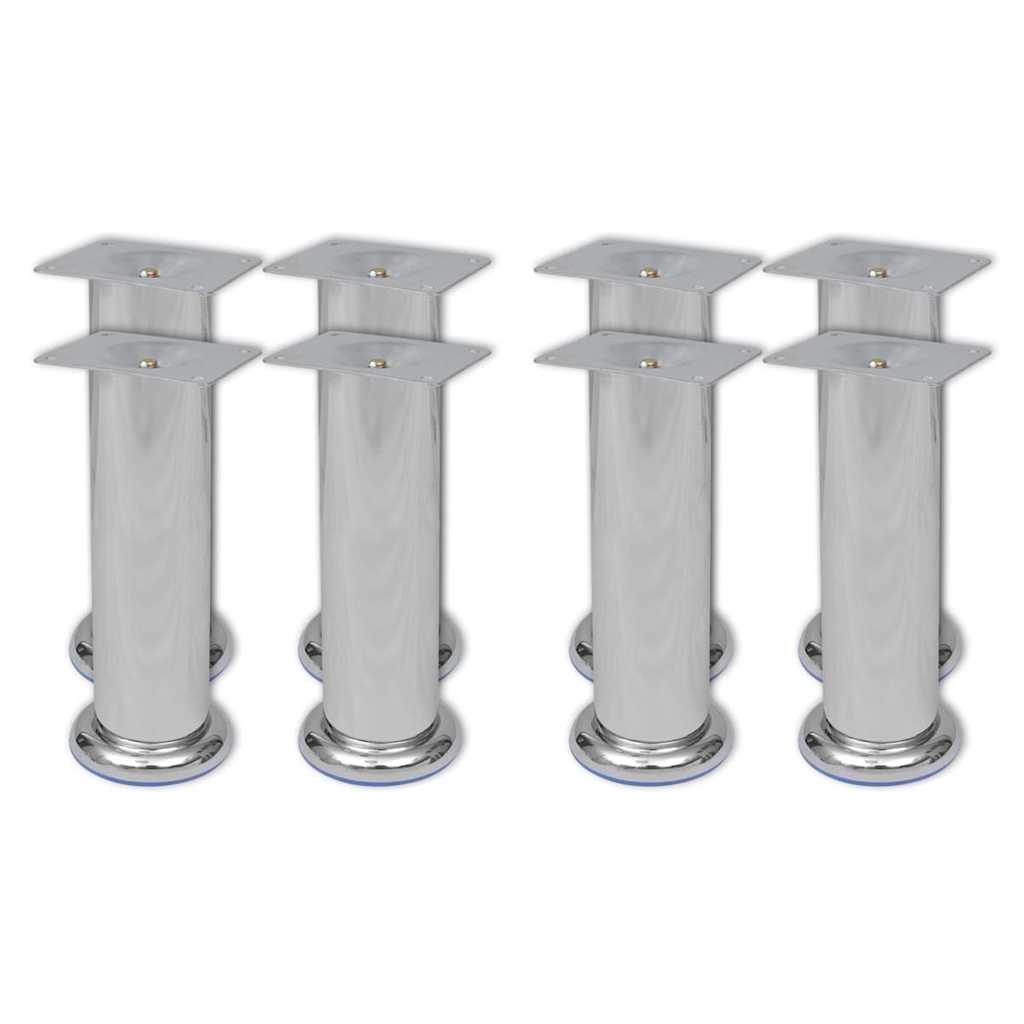 vidaXL Nohy k pohovce 8 ks kulaté chrom 180 mm