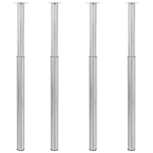 Teleskopske noge za mizo 4 kosi nerjaveče jeklo 710 mm-1100 mm