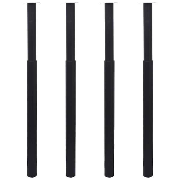 vidaXL teleskoop-lauajalg, 4 tk, must, 710&ndash;1100 mm
