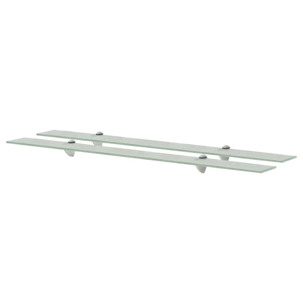 Svævehylder 2 stk. 100 × 20 cm - hærdet glas 8 mm, matteret