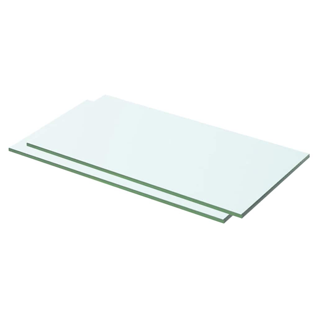 vidaXL Rafturi, 2 buc., 50 x 20 cm, panouri sticlă transparentă