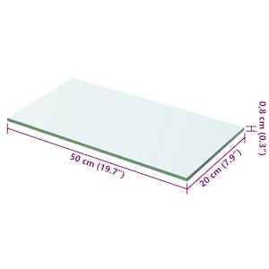 Policové desky 2 ks sklo čiré 50 x 20 cm - obrázek 4