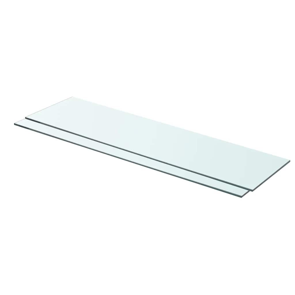 vidaXL Rafturi, 2 buc., 80 x 20 cm, panouri sticlă transparentă