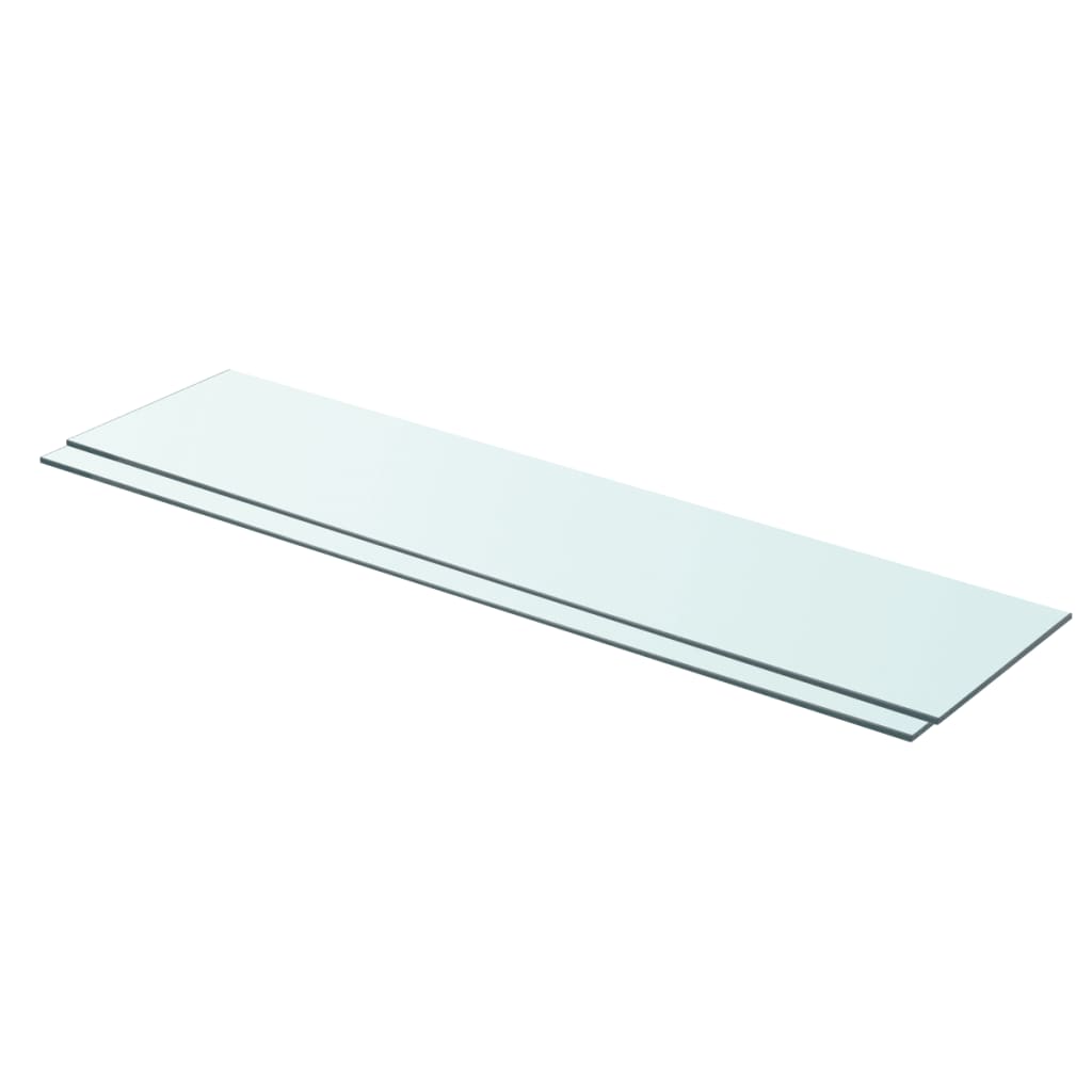 

vidaXL Shelves 2 pcs Panel Glass Clear 35.4"x7.9"