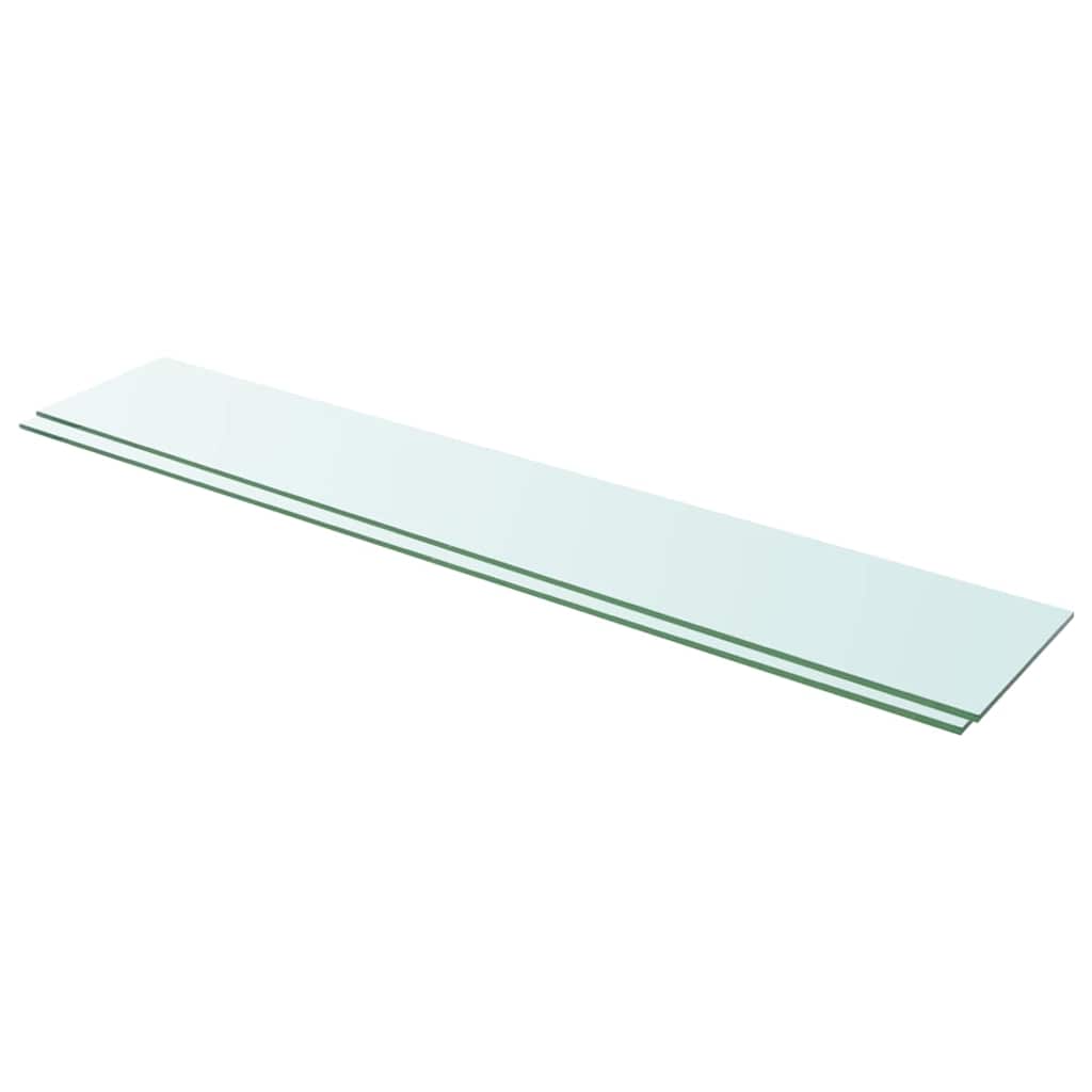 vidaXL Rafturi, 2 buc., 110 x 20 cm, panouri sticlă transparentă