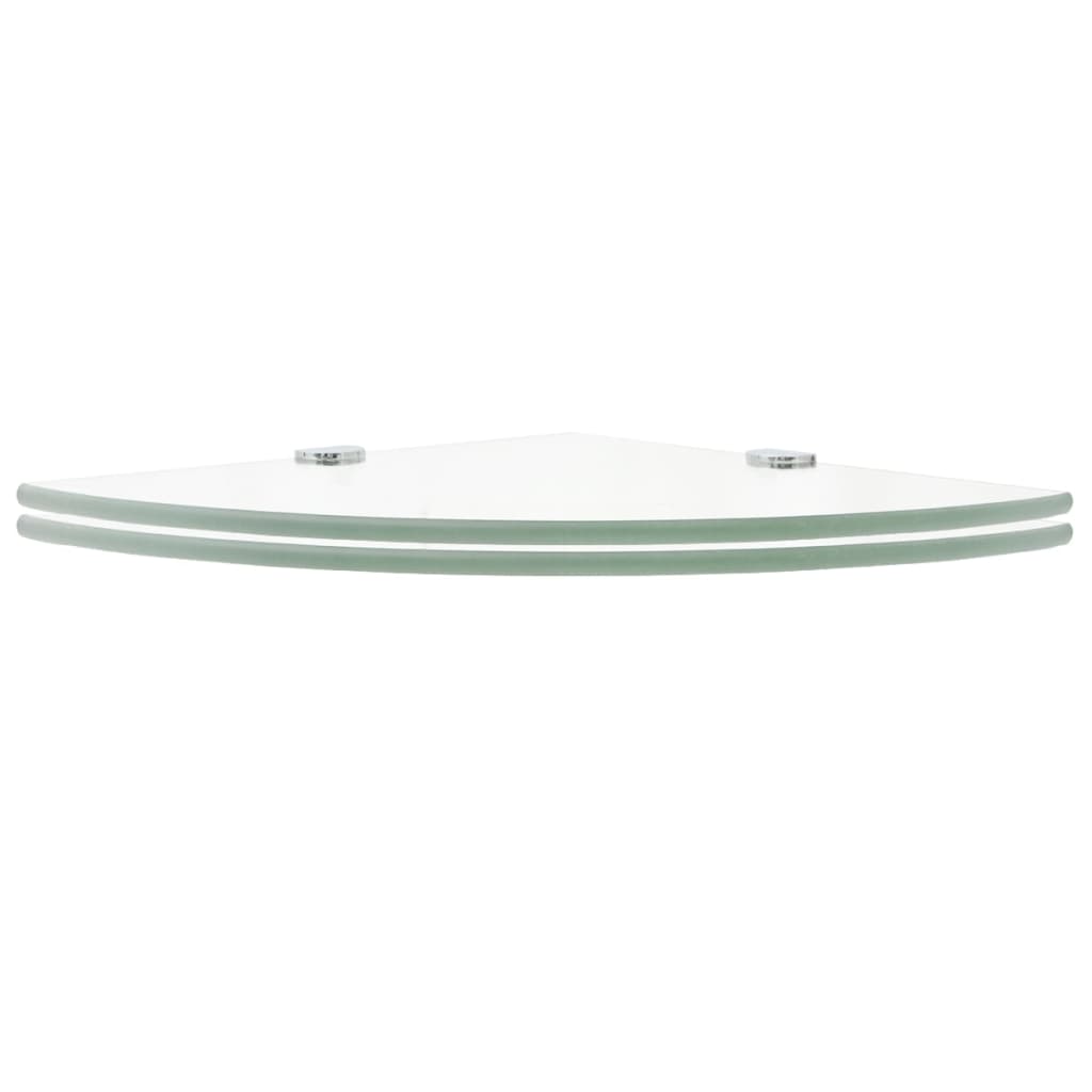 

vidaXL Hoekschappen 2 st met chromen dragers 25x25 cm glas transparant