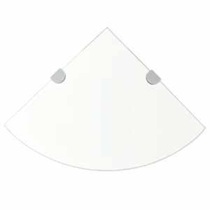 Kotne police s kromiranimi nosilci steklo 35x35 cm