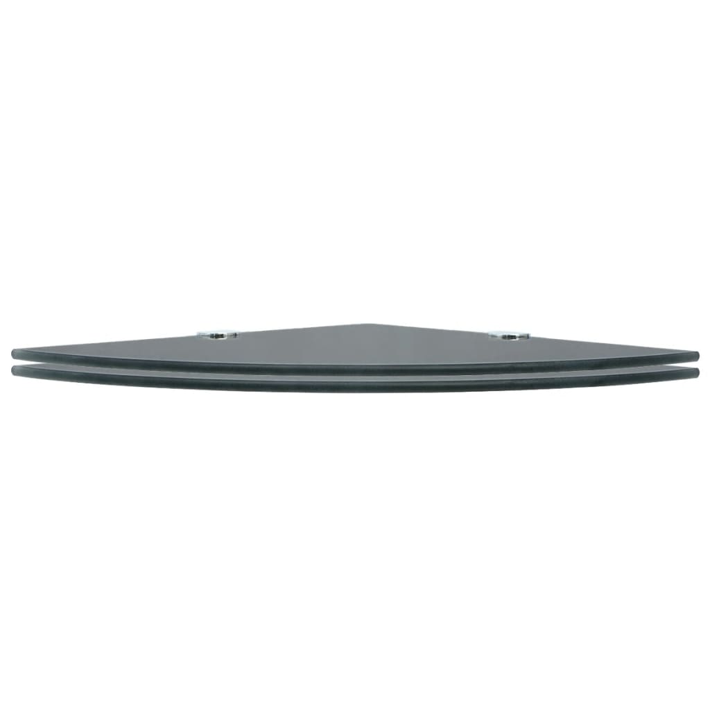 

vidaXL Hoekschappen 2 st met chromen dragers 35x35 cm glas zwart