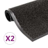 vidaXL uksematid 2 tk, kandiline, tupsuline, 40 x 60 cm, must