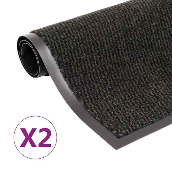 vidaXL uksematid 2 tk, kandiline, tupsuline, 40 x 60 cm, must