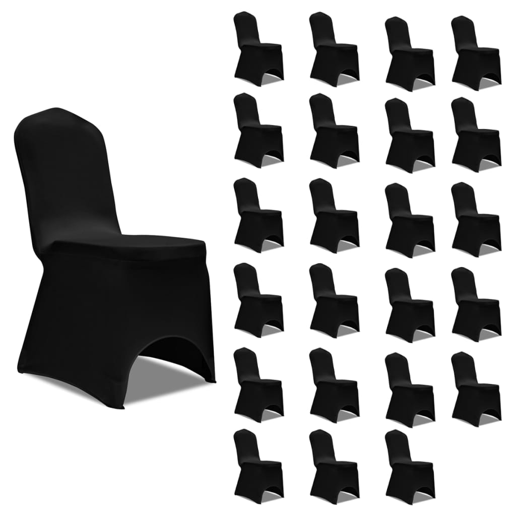 vidaXL Huse de scaun elastice, 24 buc., negru vidaXL