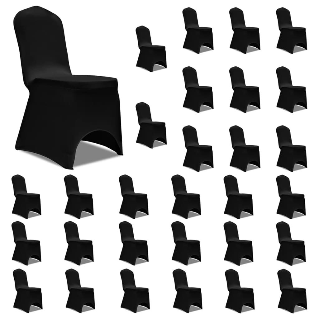 vidaXL Huse de scaun elastice, 30 buc., negru buc. imagine model 2022