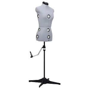 vidaXL reguleeritav kleidimannekeen, naine, hall, S, suurus 33-40
