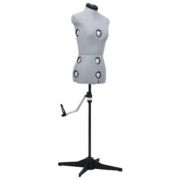 vidaXL reguleeritav kleidimannekeen, naine, hall, S, suurus 33-40