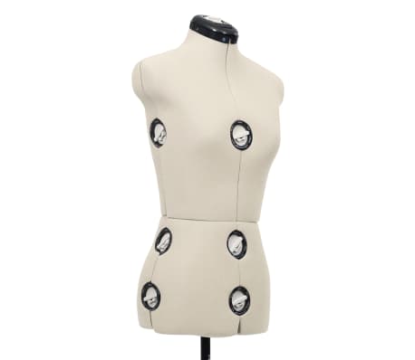vidaXL Adjustable Dress Form Female Cream S Size 33-40 | vidaXL.com.au