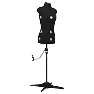 vidaXL reguleeritav kleidimannekeen, naine, must, S, suurus 33-40
