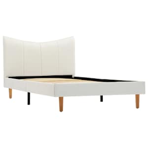 vidaXL Lovos rėmas, baltos spalvos, 90x200cm, dirbtinė oda