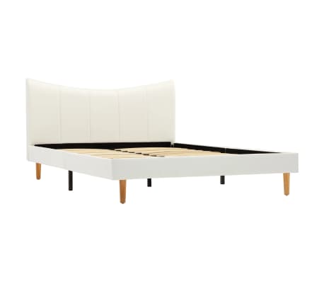 vidaXL Lovos rėmas, baltos spalvos, 120x200cm, dirbtinė oda