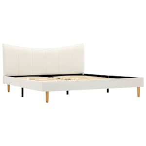 vidaXL Lovos rėmas, baltos spalvos, 140x200cm, dirbtinė oda