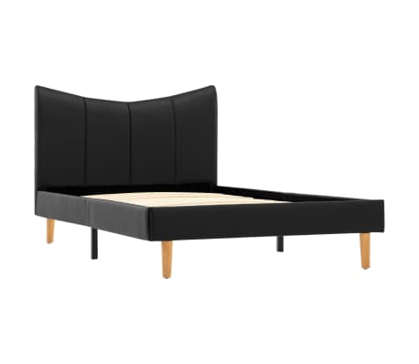 vidaXL Lovos rėmas, juodos spalvos, 90x200cm, dirbtinė oda