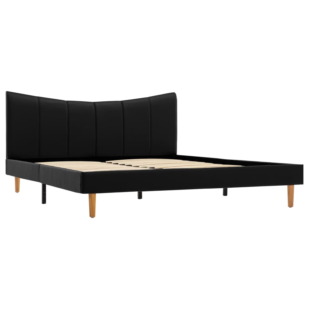 vidaXL Cadru de pat, negru, 140 x 200 cm, piele artificială
