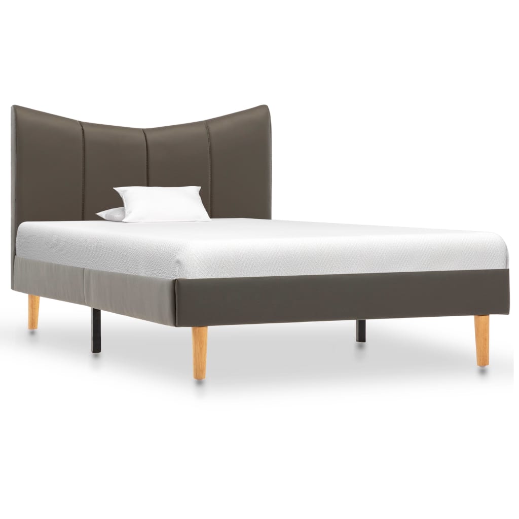 vidaXL Cadru de pat, antracit, 90 x 200 cm, piele ecologică vidaXL imagine 2022